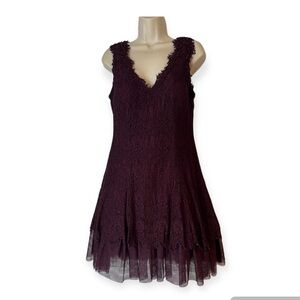 Betsy & Adam Women's Lace-Overlay Tulle A-Line Sleeveless‎ Dress Women's Size 10